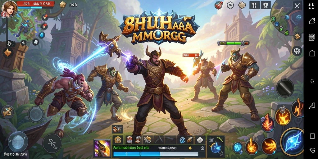 Tampilan gameplay petualangan seru dalam 8HHH MMORPG.