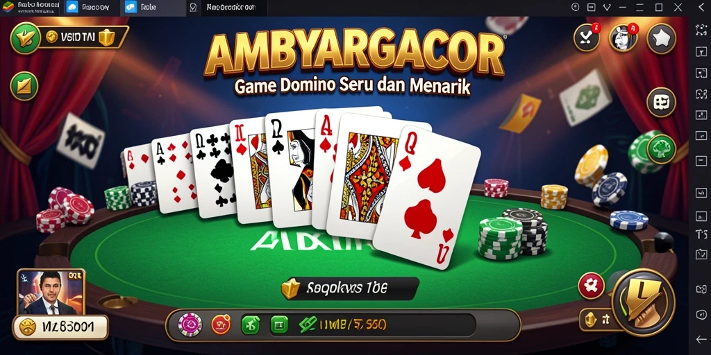 Tampilan menarik dari gameplay AMBYARGACOR yang menampilkan suasana Domino.