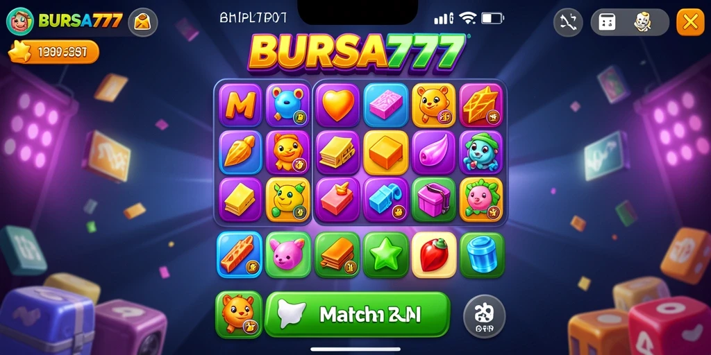 Menampilkan gameplay seru BURSA777 dalam genre Match-3.
