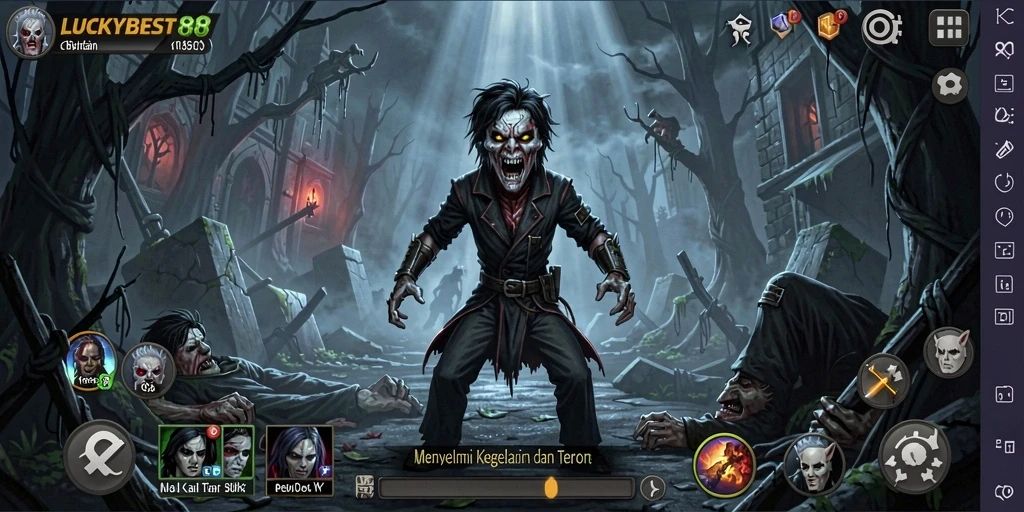 Screenshot gameplay menampilkan suasana mencekam di LUCKYBEST88.