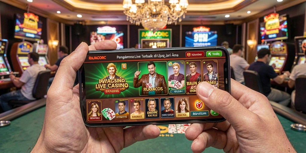 Screenshot utama RAJACORC, menampilkan gameplay Live Casino yang menarik.